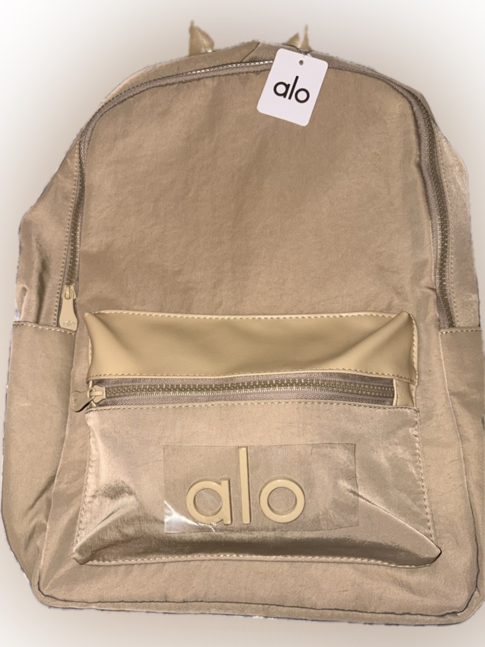 ALO Yoga Cream Canvas Logo Backpack